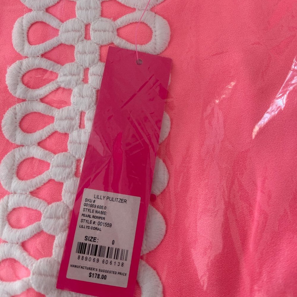 Lilly Pulitzer Woman's Pearl Romper - Lillys Coral - Sizes - Retails $178 - Picture 10 of 14